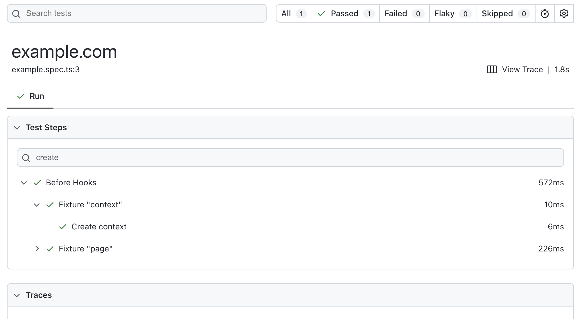 Actions/Steps Filter